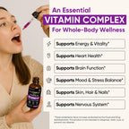 Vitamin B Complex 23000mcg - Methyl B12| B9 Folic|B7 Biotin,B1,B2,B3,B5,B6 | Vitamin B Complex Liquid Drops for Men & Women with Vitamin C, Choline & Inositol for Energy, Immune & Brain Support - 2Oz