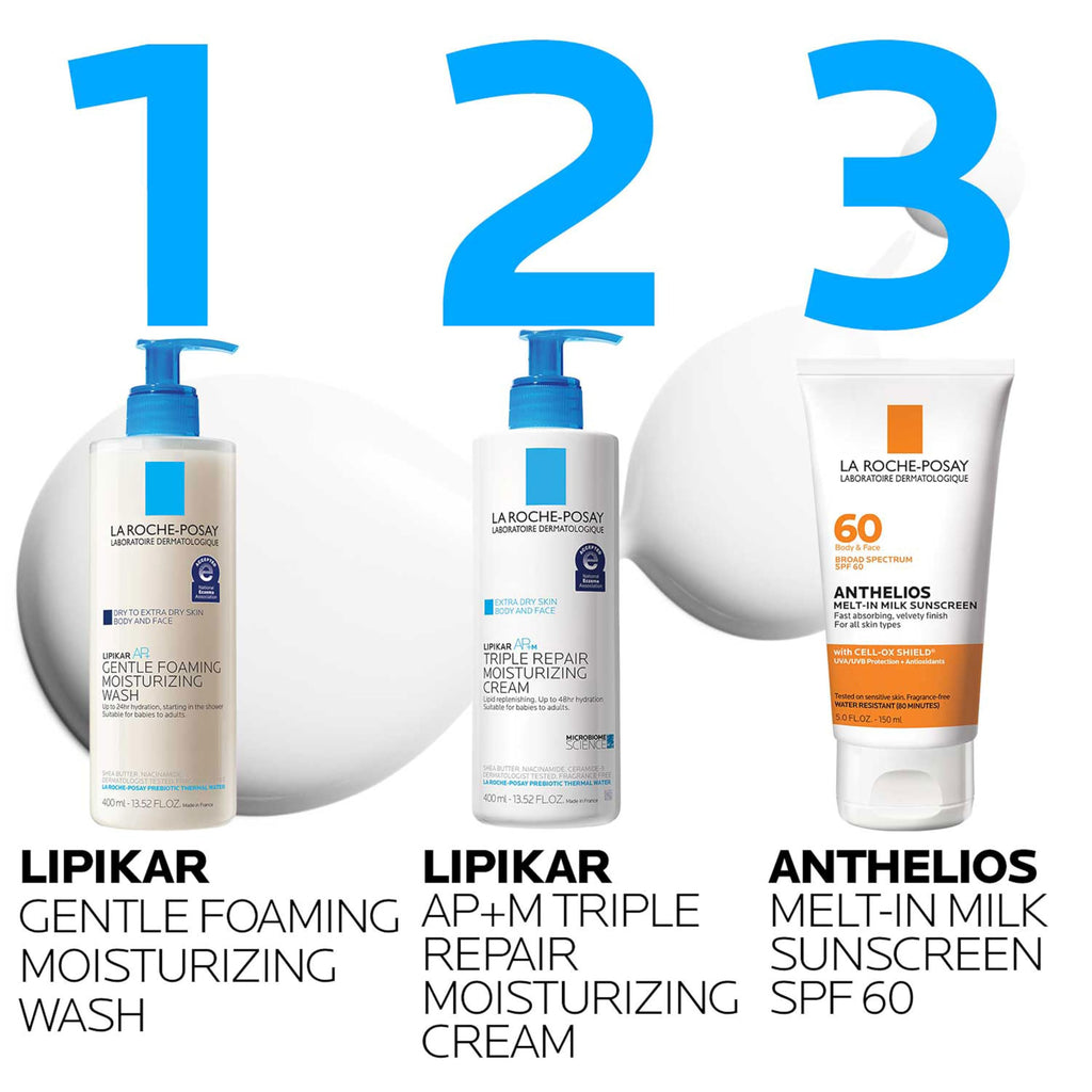 La Roche-Posay Lipikar AP+ Gentle Foaming Moisturizing Wash, Shea Butter + Niacinamide + Glycerin, Moisturizing Body Wash For Dry Skin, National Eczema Association Accepted, Dermatologist Tested