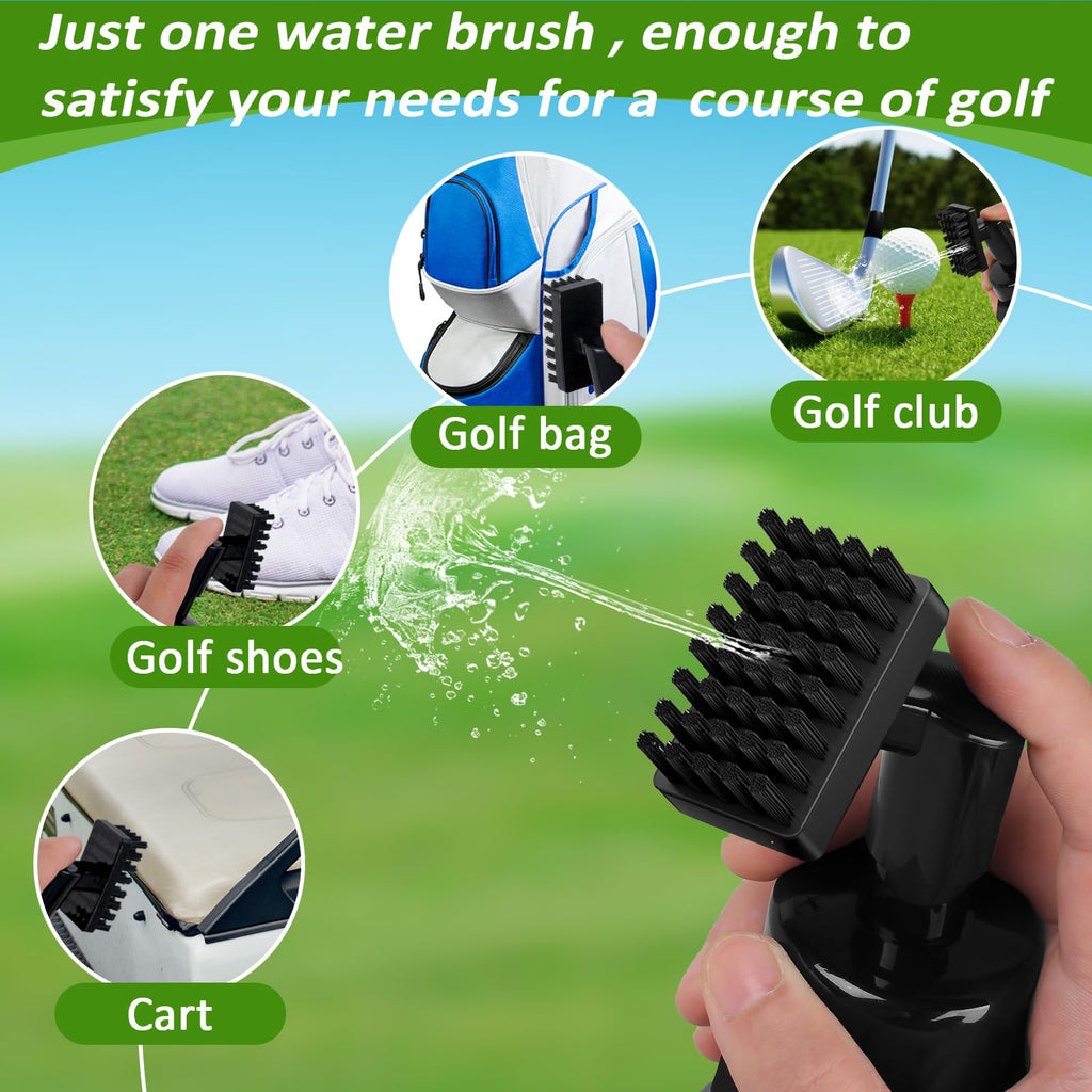 2PCS Golf Towel (16x16 Inch) & Club Cleaner Brush Set
