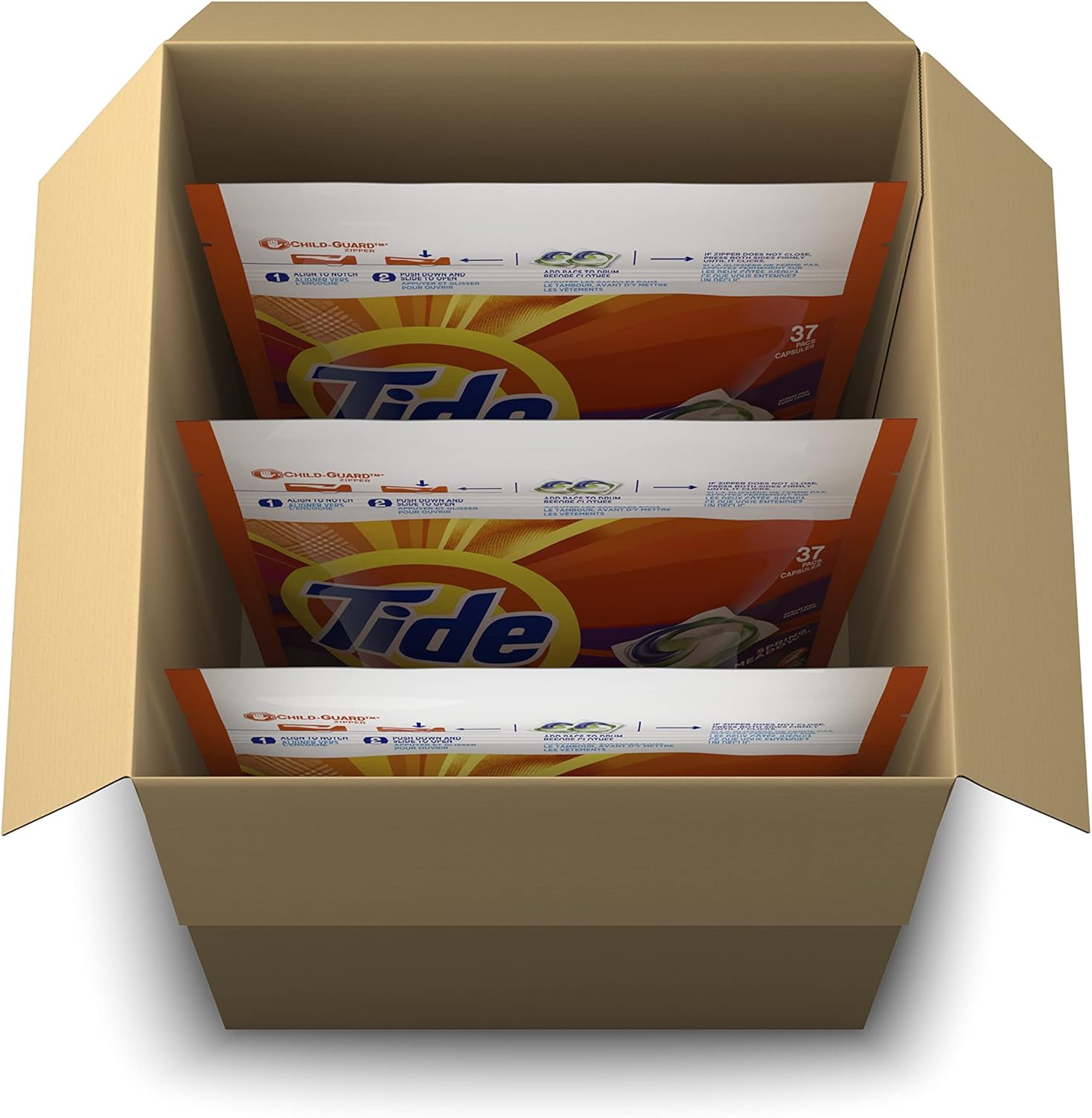 Buy now Tide PODS Laundry Detergent Soap Pods, Spring Meadow, 37 Count (Pack of 3 Bag Value Pack), Total 111 Count, HE Compatible at indiglob india