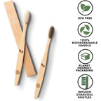 Buy now Greenzla Bamboo Toothbrushes for Adults â€“ 12 Pack Wooden Toothbrush Set with Charcoal-Infused Soft Bristles, Natural Oral Care for Daily Use at indiglob india