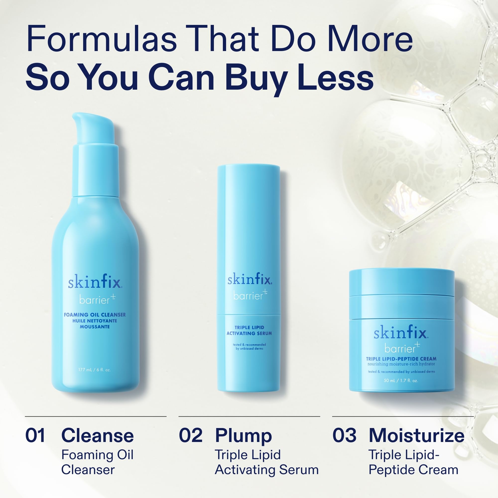 Skinfix Triple Lipid-Peptide Cream - 1.7 oz - Rich Face Moisturizer with Hyaluronic Acid - Hydrates & Restores Dry, Sensitive Skin - Non-Comedogenic, Fragrance Free, Vegan, Cruelty Free