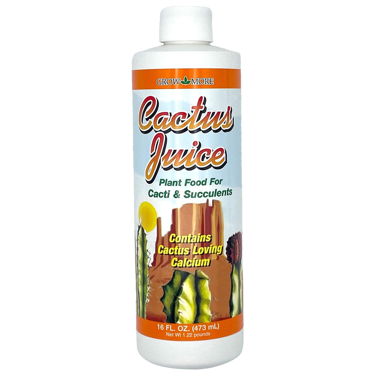Grow More Cactus Juice (1-7-6) - 16oz of Succulent Fertilizer - Cactus Food for Growth & Root Development - Calcium-Rich Fertilizer for Succulents, Cacti, Snake Plants, & More
