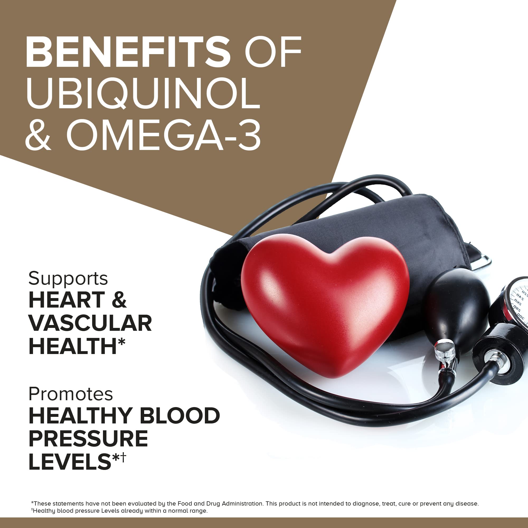 Qunol Ubiquinol 200mg + Omega-3 250mg, Extra Strength Antioxidant, 90ct | #1 Cardiologist Recommended Supplement for Heart Health, Coenzyme Q10 Supplement to support Vascular Health & Cellular Energy