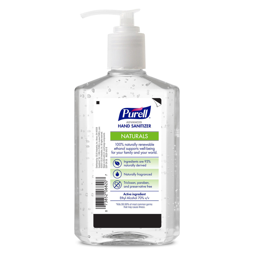 Purell Naturals Hand Sanitizer Gel, Pump Bottle, 12ct x 12 fl oz - 9629-12