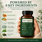 She Again Menopause Supplement for Women with Probiotics, 120 Capsules