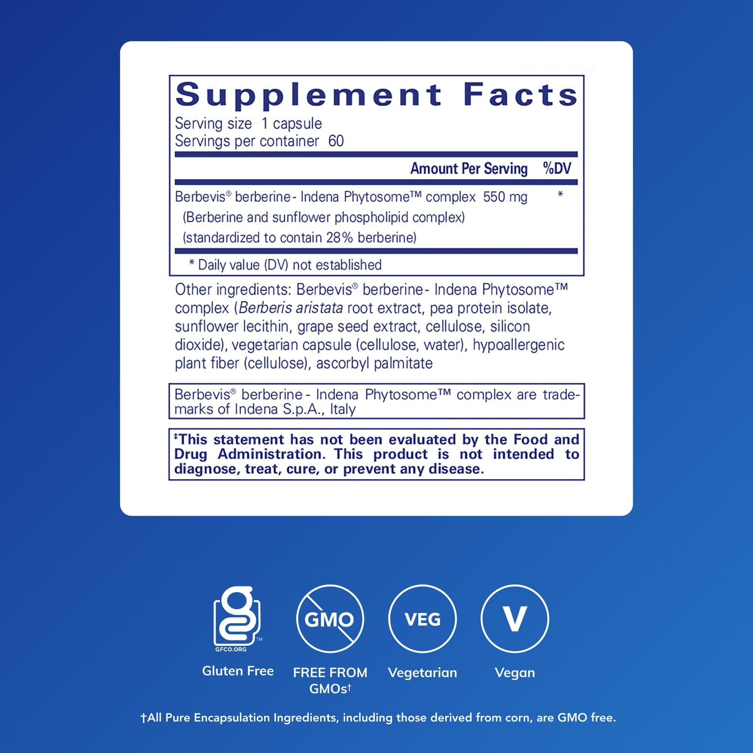 Pure Encapsulations Berberine UltraSorb, 60 Capsules | Enhanced Absorption Berberine Phytosome 550 mg, Supports Metabolic and Cardiometabolic Health*