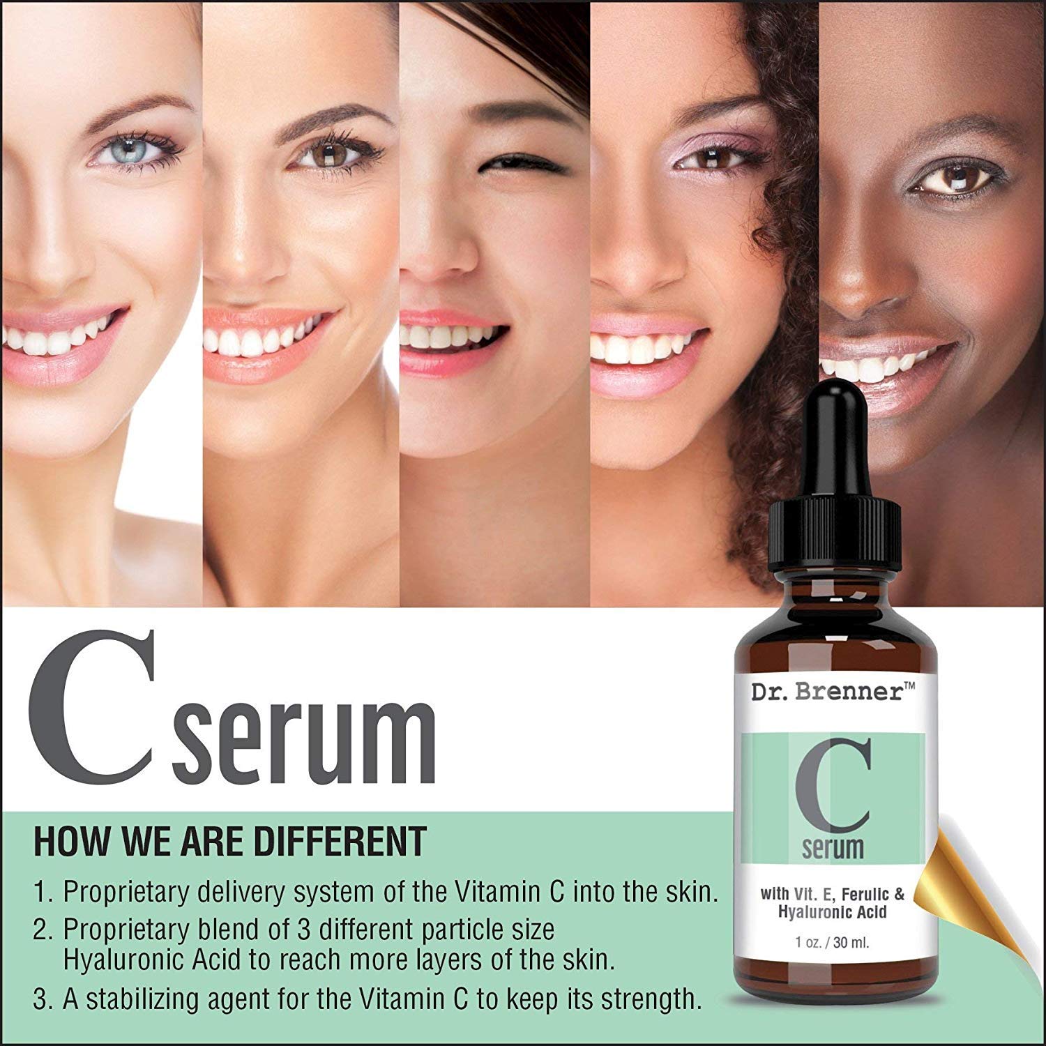 Buy now Vitamin C Serum 20% Pure L-Ascorbic Acid, Ferulic Acid, Vitamin E and Hyaluronic Acid for Face and Eyes Natural Anti Aging Anti Wrinkle 1oz. by Dr. Brenner at indiglob india
