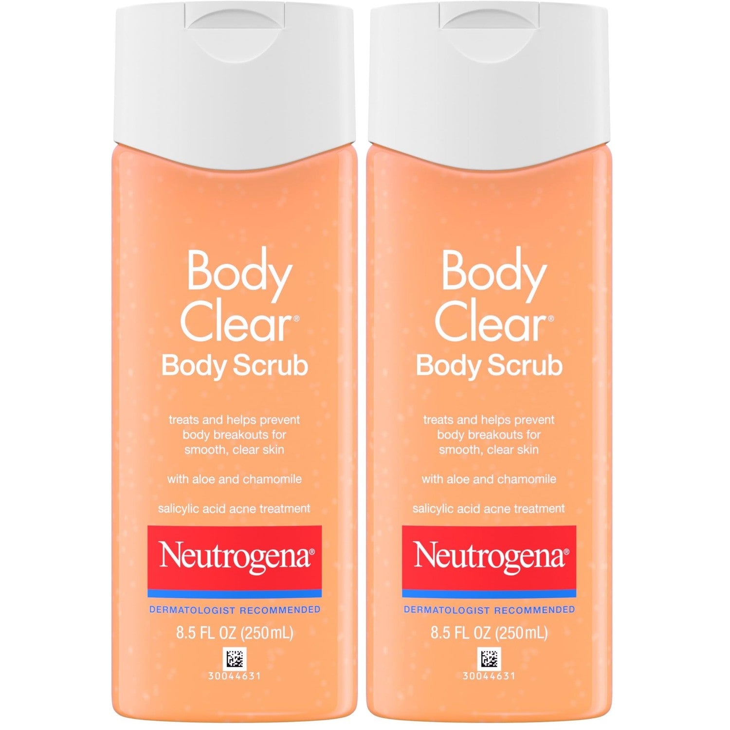 Neutrogena Body Clear Acne Body Wash & Exfoliating Scrub, 8.5 fl oz | 2% Salicylic Acid Cleanser, Chest Shoulder & Back Acne Treatment, Non-Comedogenic, Oil-Free Shower Gel