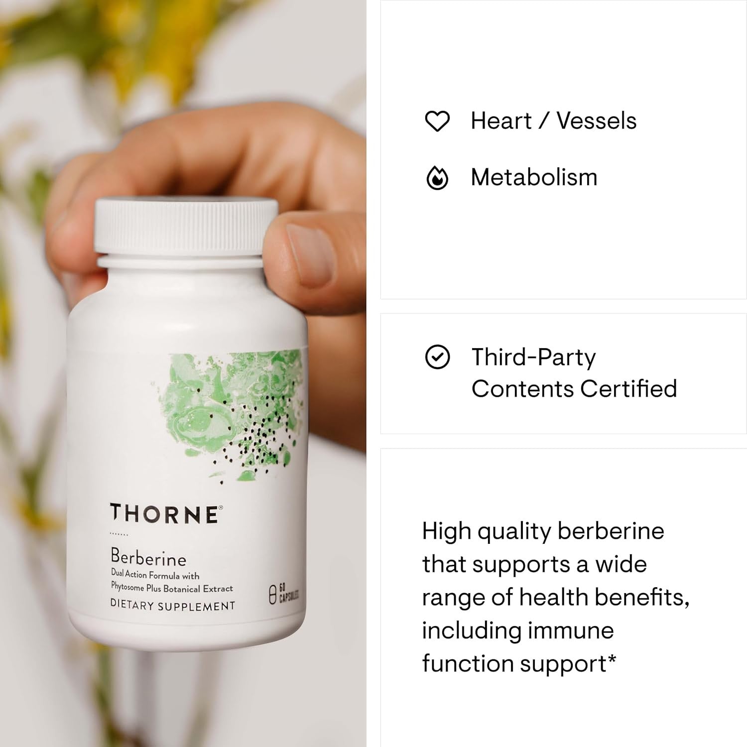 Buy now THORNE - Berberine - Dual Action Formula with Phytosome Plus Botanical Extract - Support Heart Health, Immune System, Healthy GI, Cholesterol* - Gluten-Free, Dairy-Free - 60 Capsules - 30 Servings at indiglob india