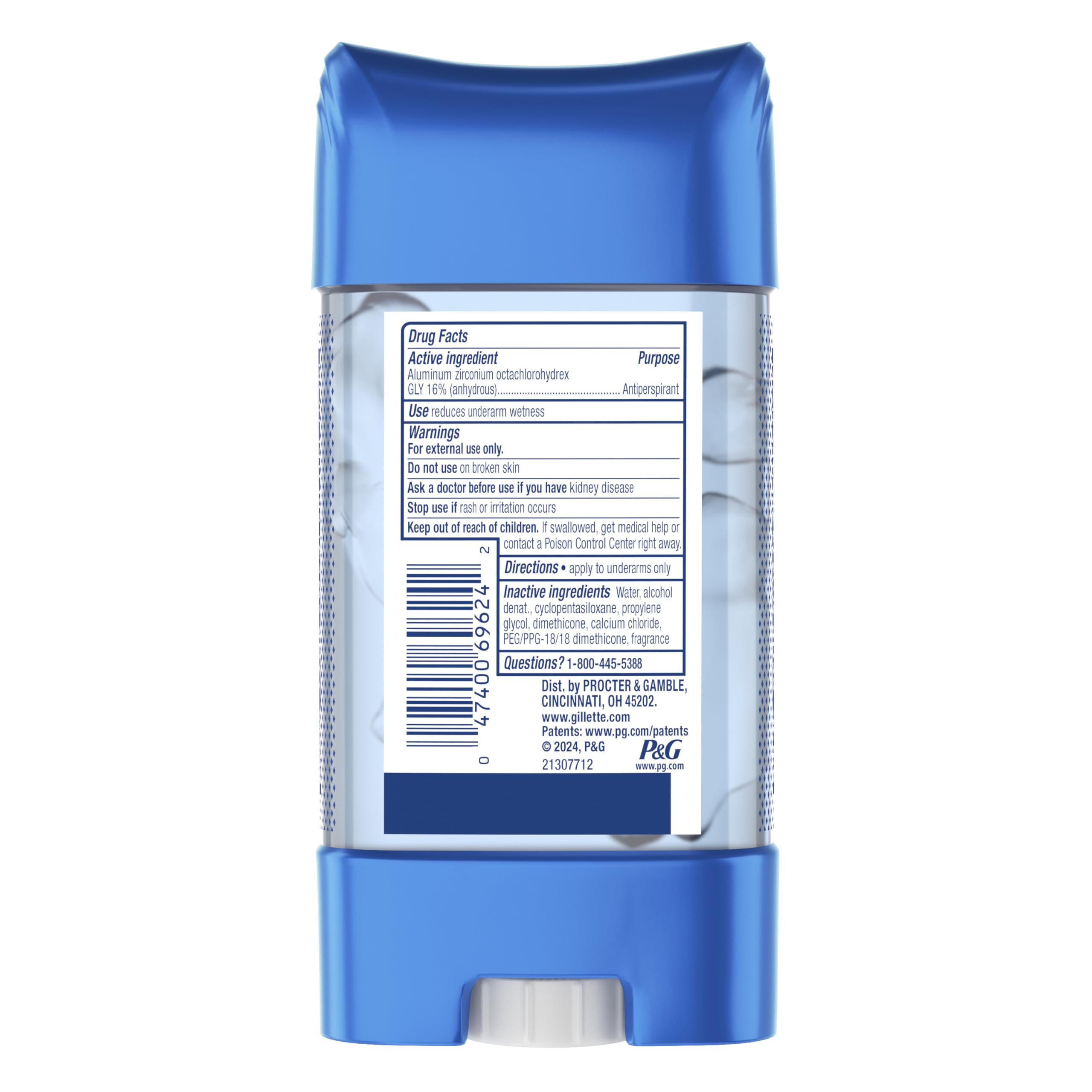 Buy now Gillette Antiperspirant and Deodorant for Men, 72hr Sweat & Odor Protection, Long Lasting Freshness, Anti-White Mark Technology, Clear Gel, Mountain Air Scent, 3.8 oz at indiglob india