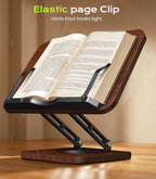 LOXP Book Stand with Storage, 360° Rotating Cookbook Stand, Ergonomic