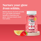 Bellway Super Fiber + Beauty, Fiber Gummies with Biotin, Sugar-Free, 60 Ct | 5g Prebiotic Fiber Supplement with Biotin & Vitamins A, C & E for Digestive Health, Skin, Hair & Nails