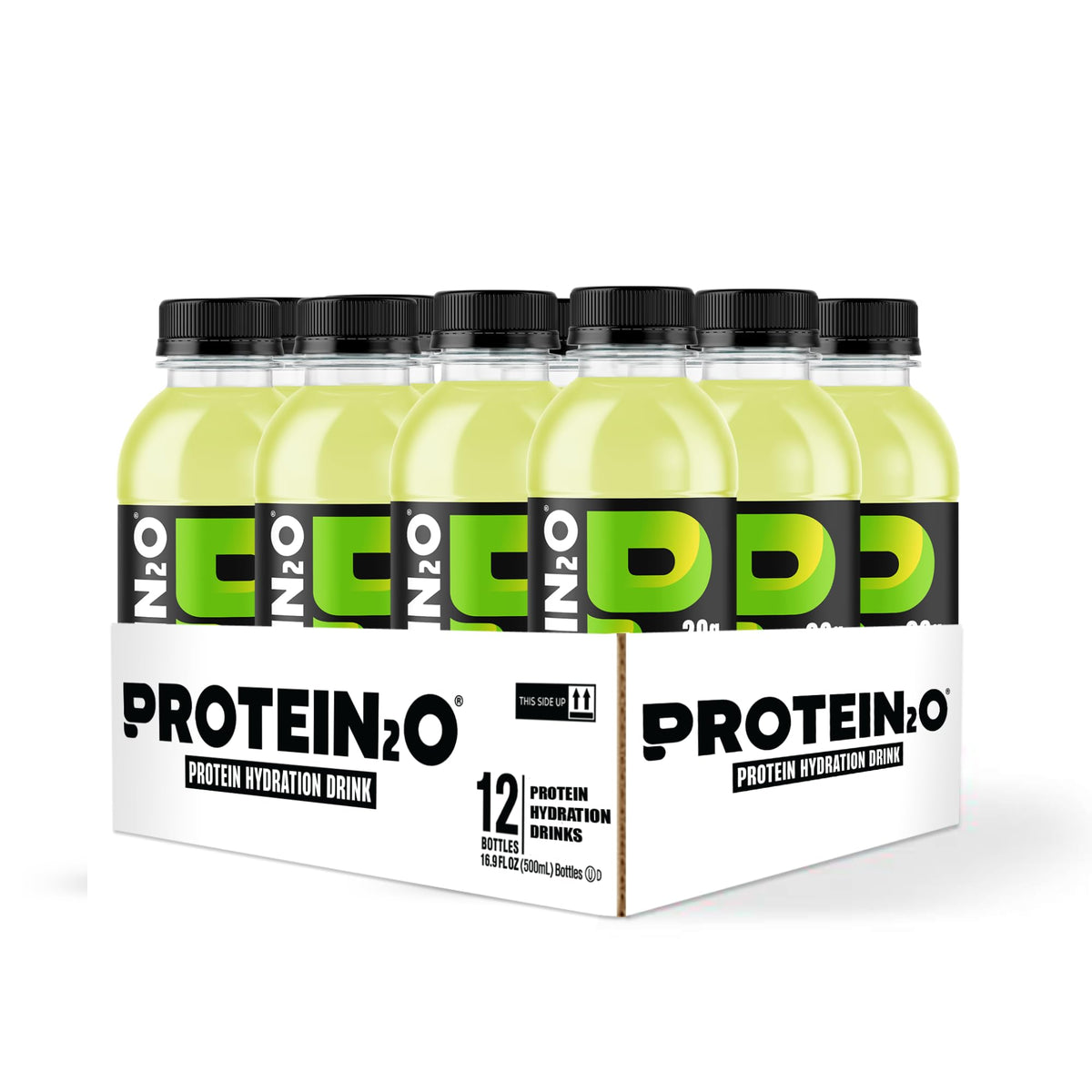 Protein2o 20g Whey Protein Isolate Hydration Drink, 350mg of Electrolytes, Vitamins B5 & B6, Sugar Free, Lemon Lime, 16.9 oz Bottle (12 Count)