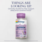 SOLARAY Saffron Extract, 30 VegCaps | Sleep & Positive Mood Support, Affron Saffron Extract, 30 Servings, Vegan, Gluten Free, Lab Verified