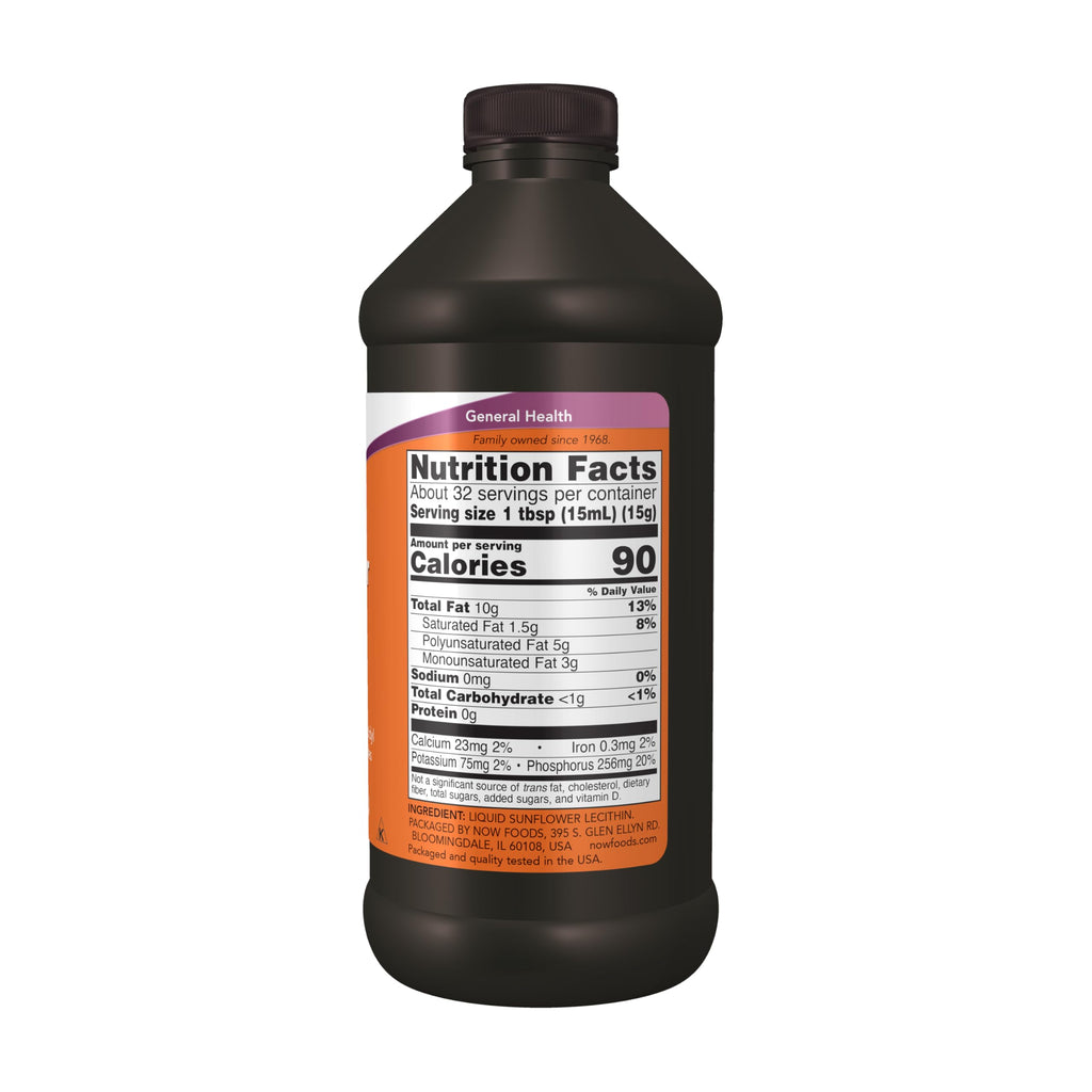 Buy now NOW Supplements, Sunflower Lecithin with naturally occurring Phosphatidyl Choline and Other Phosphatides, Liquid, 16-Ounce at indiglob india