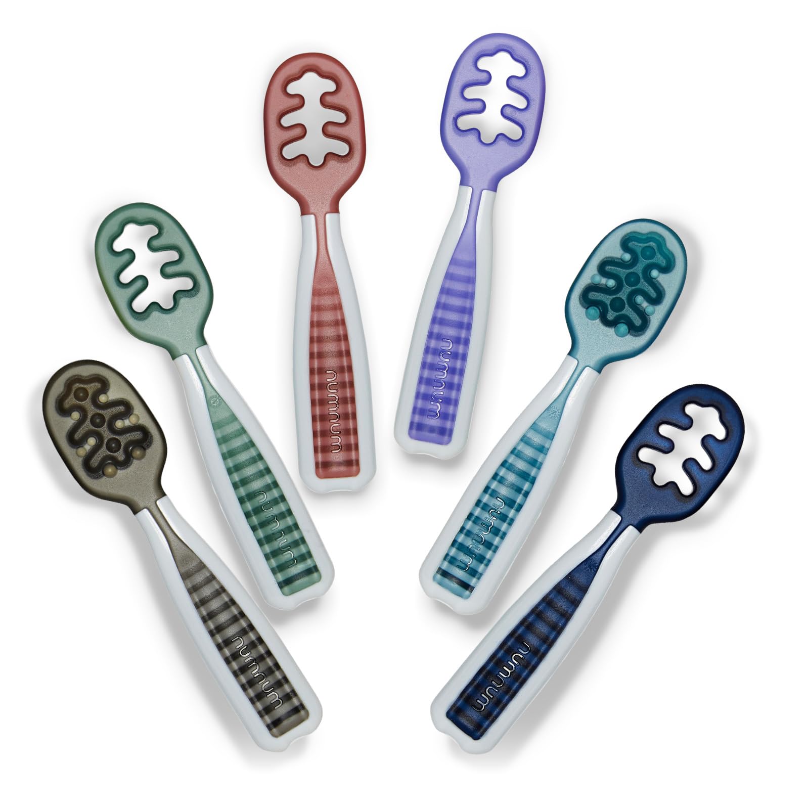 Buy now NumNum Baby Spoons Set, Baby Essentials Pre-Spoon GOOtensils for 6+ Months, First Stage Self-Feeding Spoons for Baby Led Weaning (BLW), Silicone Toddler Utensils, BPA-Free, 2 Pack Gray/Green at indiglob india