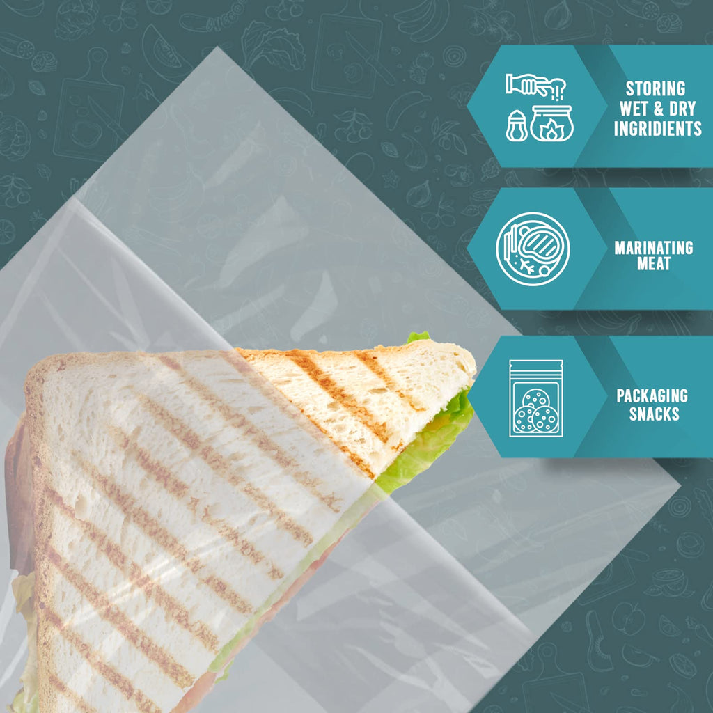 PAMI Fold Top Sandwich Bags,Disposable,No Zipper,Easy Open,For Lunch,200-Pk