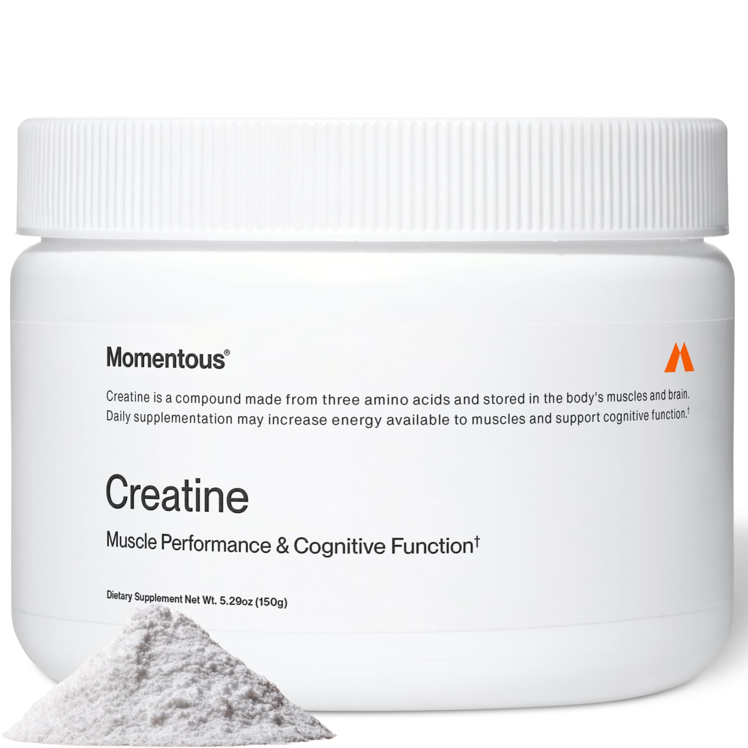 Momentous Creatine Monohydrate Powder, 5g per Serving, Unflavored | Supports Lean Muscle, Strength, Recovery, & Cognitive Function, NSF Certified for Sport, Non-GMO & Gluten-Free (90 Servings)