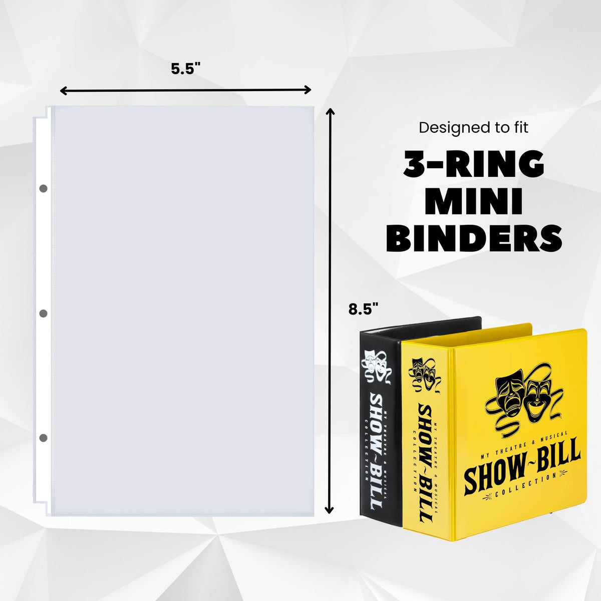 Mini Sheet Protectors 50 Pack, 5.5 x 8.5, Heavyweight for 3 Ring Binder