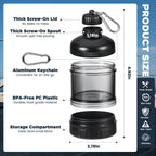 2 Pcs Protein Powder Container to Go, Portable Protein Powder Dispenser with 2 Stackable, Suit for Workout, Fitness, Travel（Black & White）