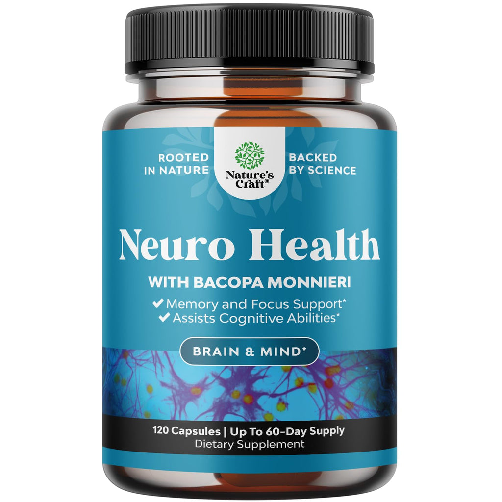 Neuro Health Brain Supplements for Memory and Focus - Nootropic Pills 60ct | Nootropics brain health supplement to support memory, focus, brain fog, mental clarity & healthy focus for adults