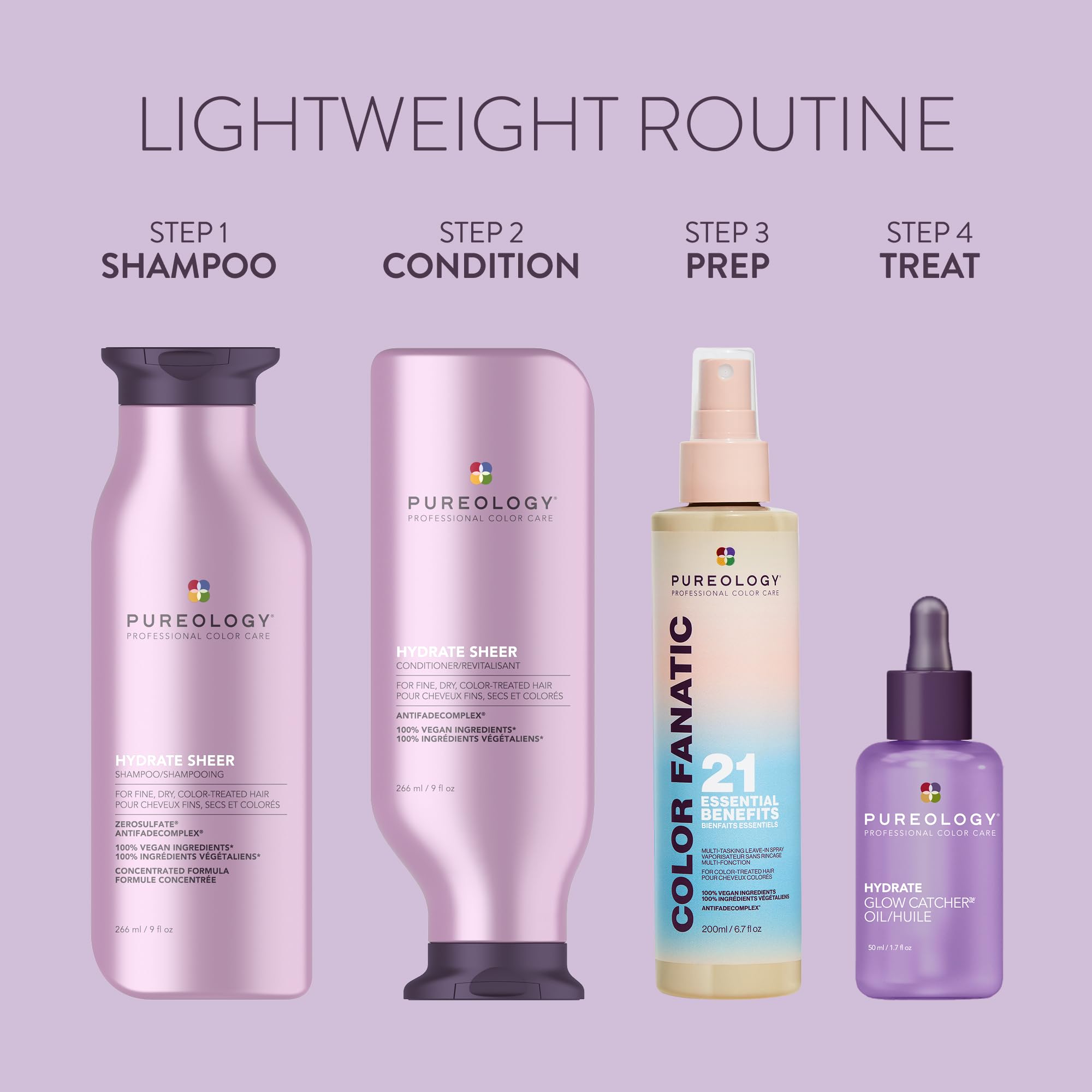 Pureology Hydrate Sheer Shampoo - Lightweight Hydrating Shampoo For Fine or Dry Color-Treated Hair, Silicone-Free & Vegan
