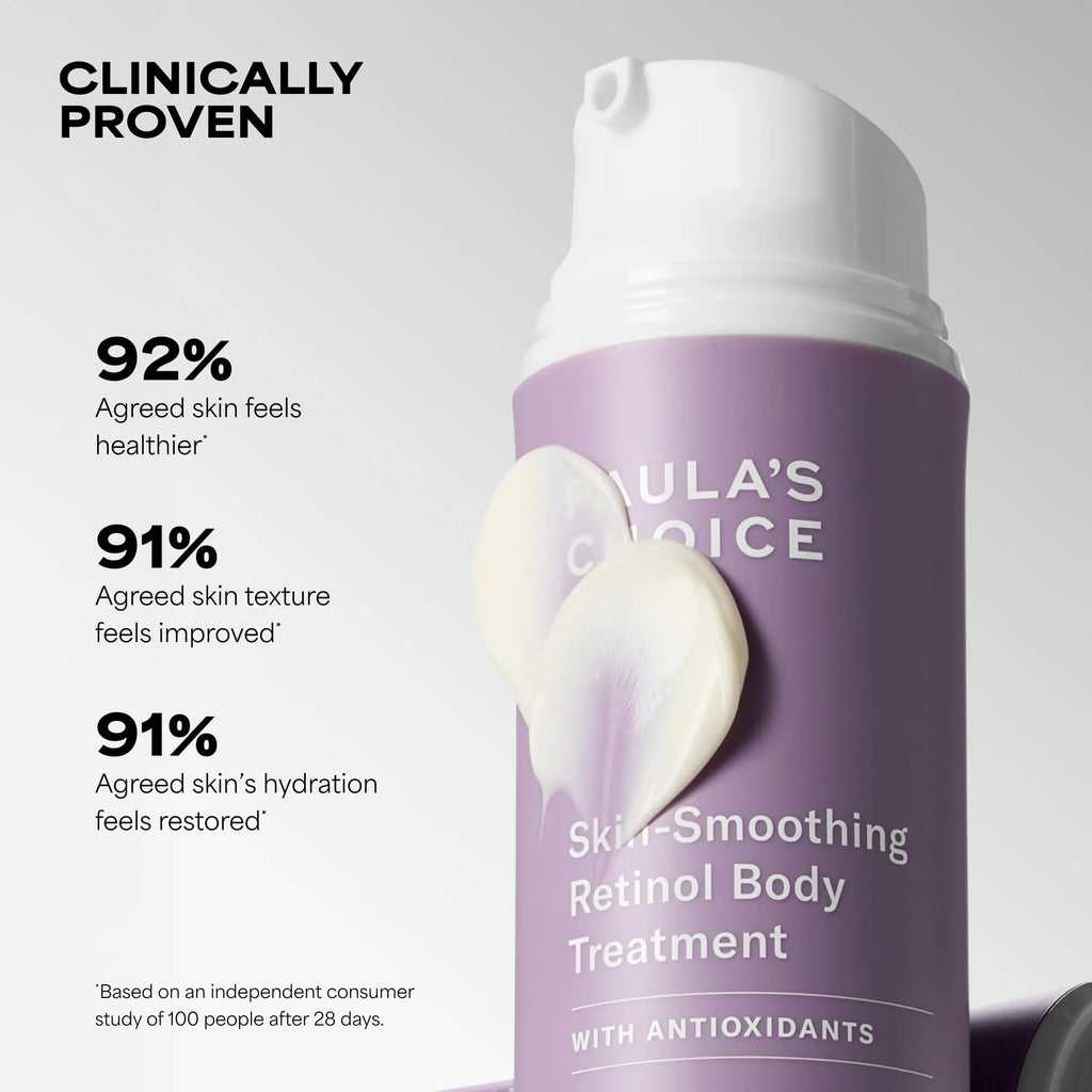 Paula's Choice Retinol Skin-Smoothing Body Lotion Treatment, 4 Fl Oz | Anti-Aging Body Moisturizer with Shea Butter, Vitamin C & E for All Skin Types, Reduces Dryness, Fragrance-Free