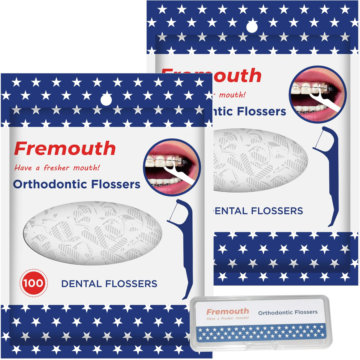 Fremouth Orthodontic Flossers for Braces - Ortho Floss Picks, 200 Count