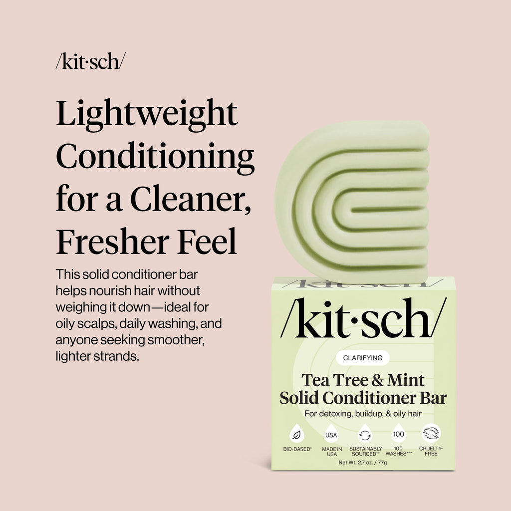 Buy now Kitsch Clarifying Tea Tree & Mint Conditioner Bar - Hair Conditioner for Scalp & Oil Control - Vegan Conditioner for Women and Men, Color-Safe, Sustainable Hair Care - Made in USA, 2.7 oz at indiglob india