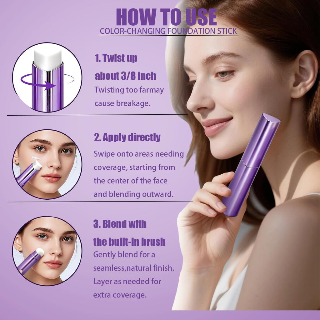 Foundation Stick, 2-in-1 Color Changing Foundation Stick (1 Pack)