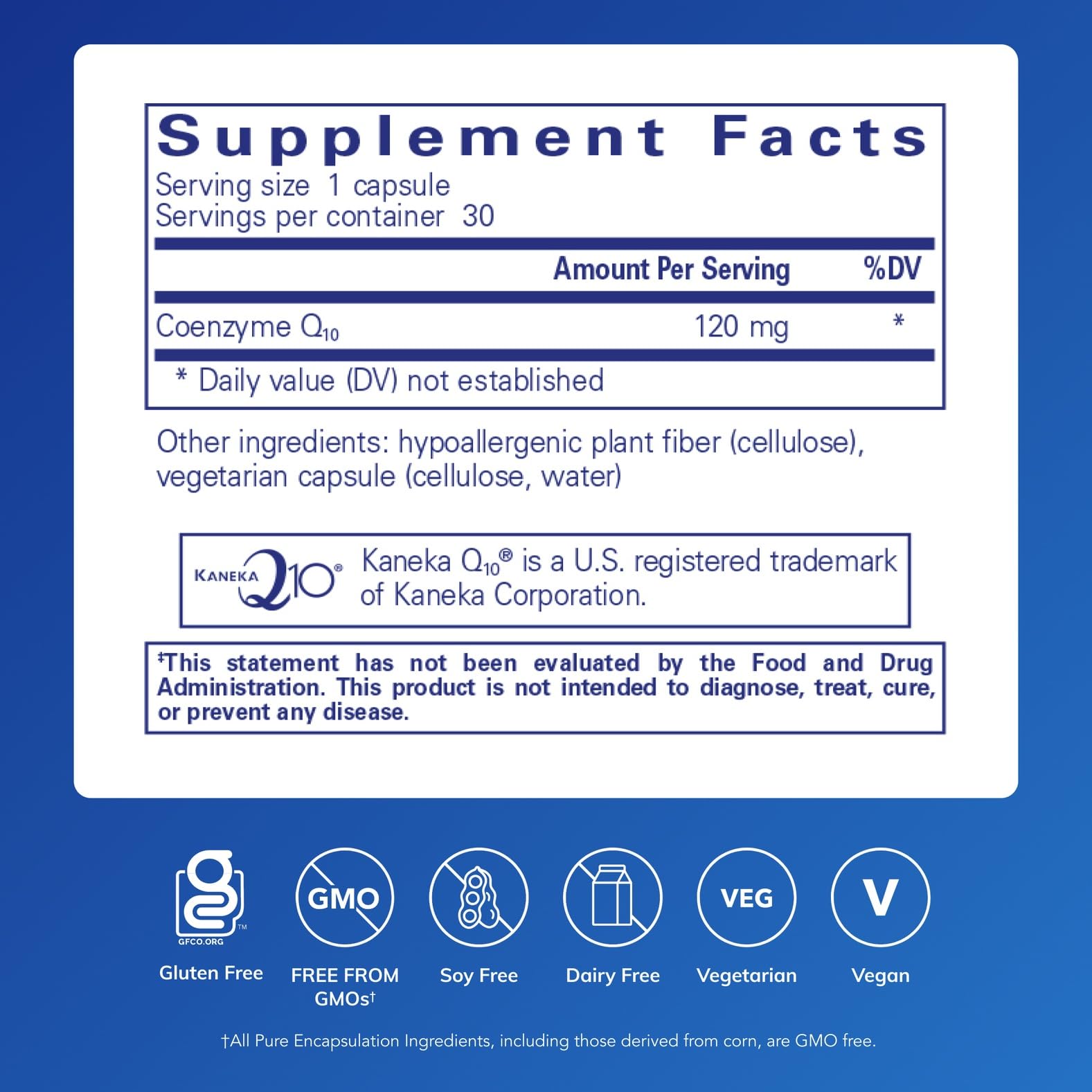 Pure Encapsulations CoQ10 120 mg, 30 Capsules | Coenzyme Q10 Supplement for Heart Health, Energy, Antioxidants, and Cardiovascular Health*