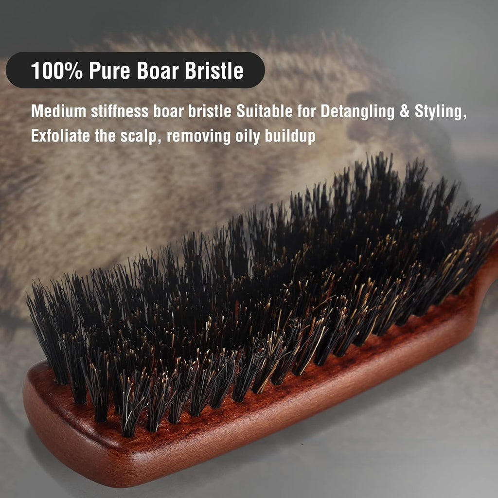 Buy now Hair Brush for Men Thin Fine Normal Hair, Boar Bristle Hair Brush for Add Shine Improve Texture Reduce Frizz, Hairbrush for Beard Straightens Softens at indiglob india