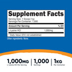 Nutricost L-Lysine Powder 1KG (2.2lbs) Pure L-Lysine, Gluten-Free, GMO-Free