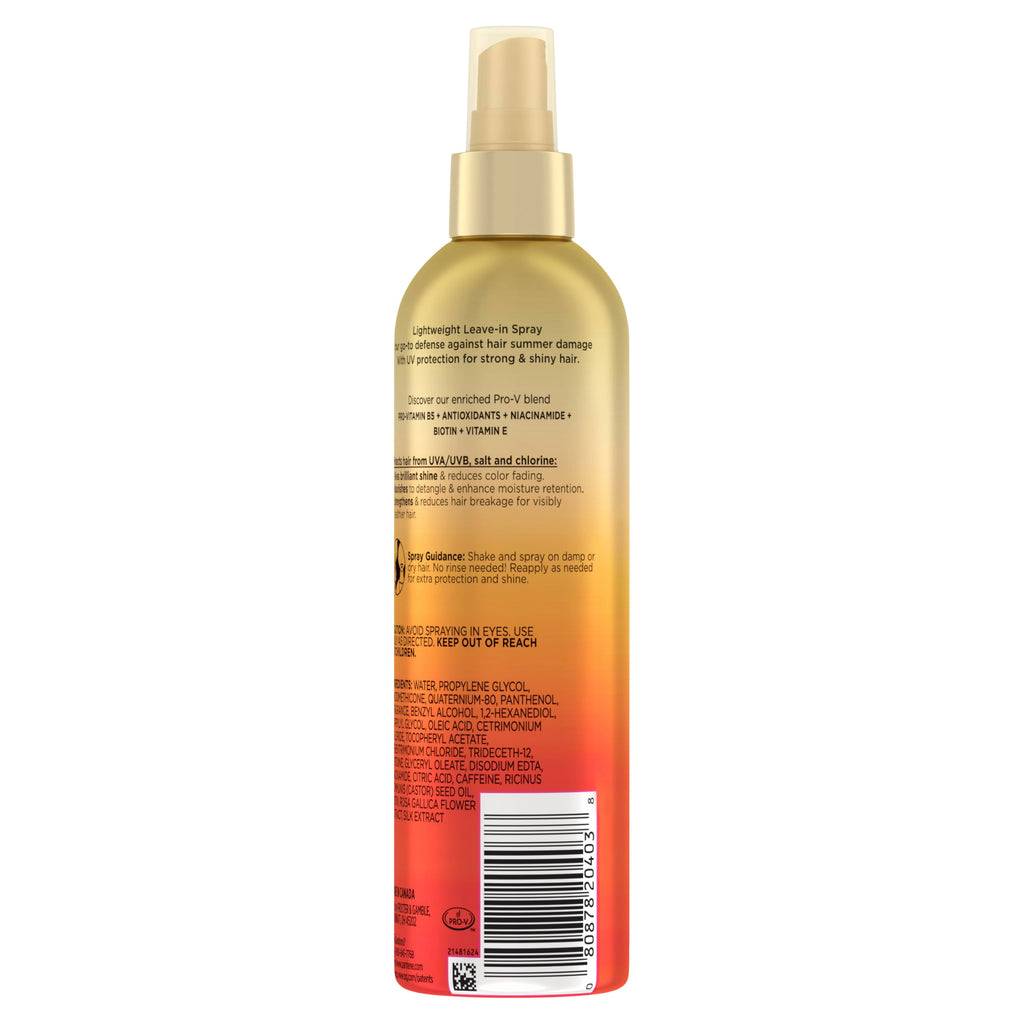 Pantene Sunkiss Glow Multitasking Spray, UV Hair Protection, Repairs Damage, Leave-In Conditioning Treatment, 5.7 oz