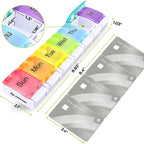Buy now AUVON Weekly Pill Organizer Arthritis Friendly, BPA Free Travel 7 Day Pill Box Case with Spring Open Design and Large Compartment to Hold Vitamins, Cod Liver Oil, Supplements and Medication at indiglob india