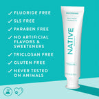 Buy now Native Fluoride Free Toothpaste, Whitening - for Adult, Kids 2+ Oral Care - Wild Mint & Peppermint Oil Flavor, 4.1oz (Pack of 3) at indiglob india
