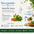 VH Nutrition Fenugreek+ 1400mg Capsules for Men & Women, 60 Count