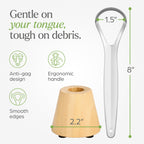 VIVAGO Stainless Steel Tongue Scraper for Adults with Holder