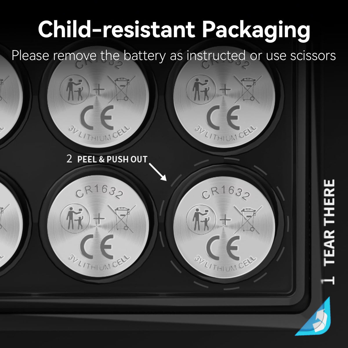 NICEBATT CR1632 3V Lithium Battery 12 Pack, High Capacity 1632 Batteries for Key Fob