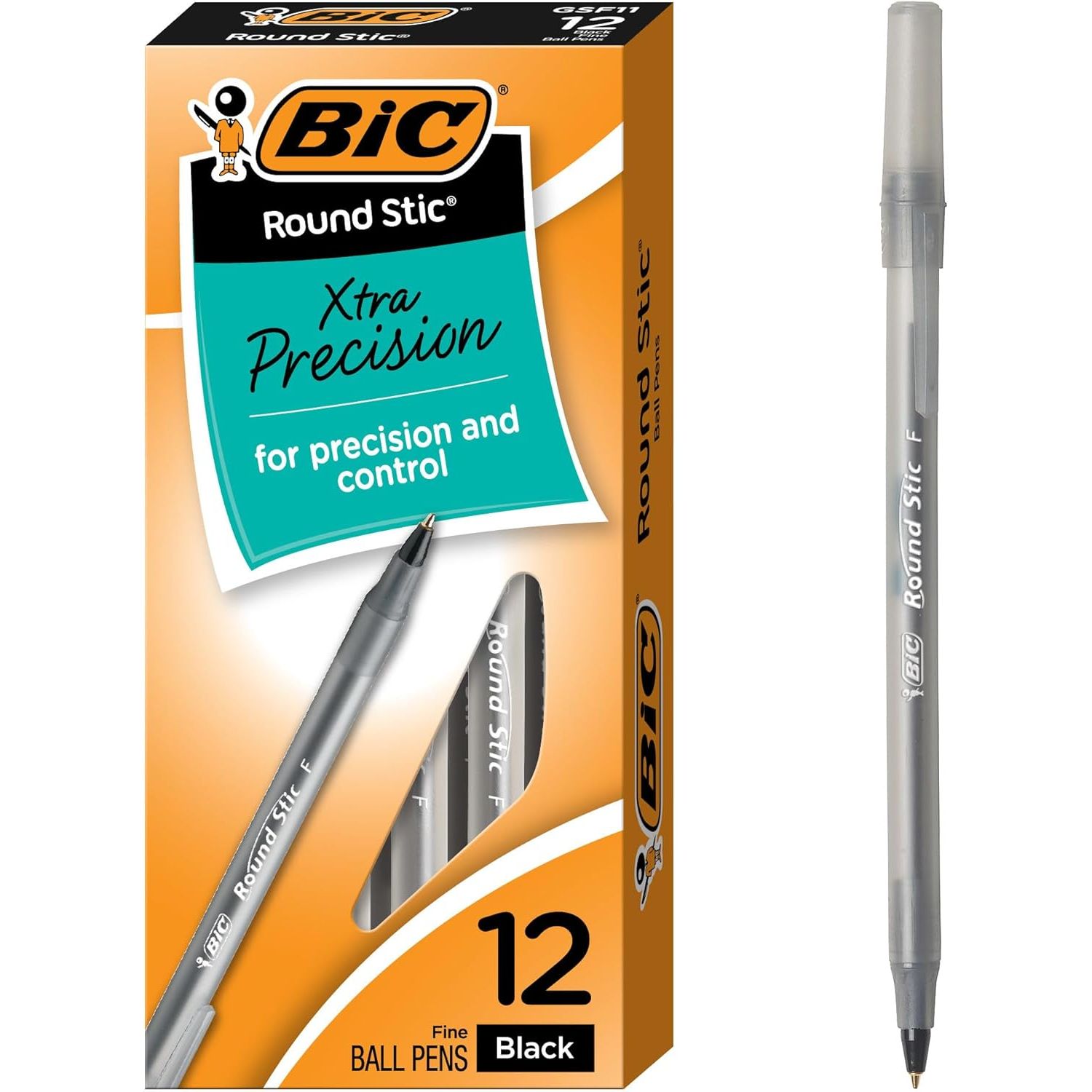 Buy now BIC Round Stic Xtra Life Ballpoint Pen, Ultra Long Lasting and Consistent Ink Flow, 60-Count in Black Ink 12 Count (Pack of 1) Black at indiglob india