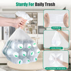 Clear Trash Bags - 100 Clear 2.6 Gallon Small Garbage Bags, Strong, Leakage-Free, Unscented Thick for Bathroom, Office, Kitchen Small Trash Can