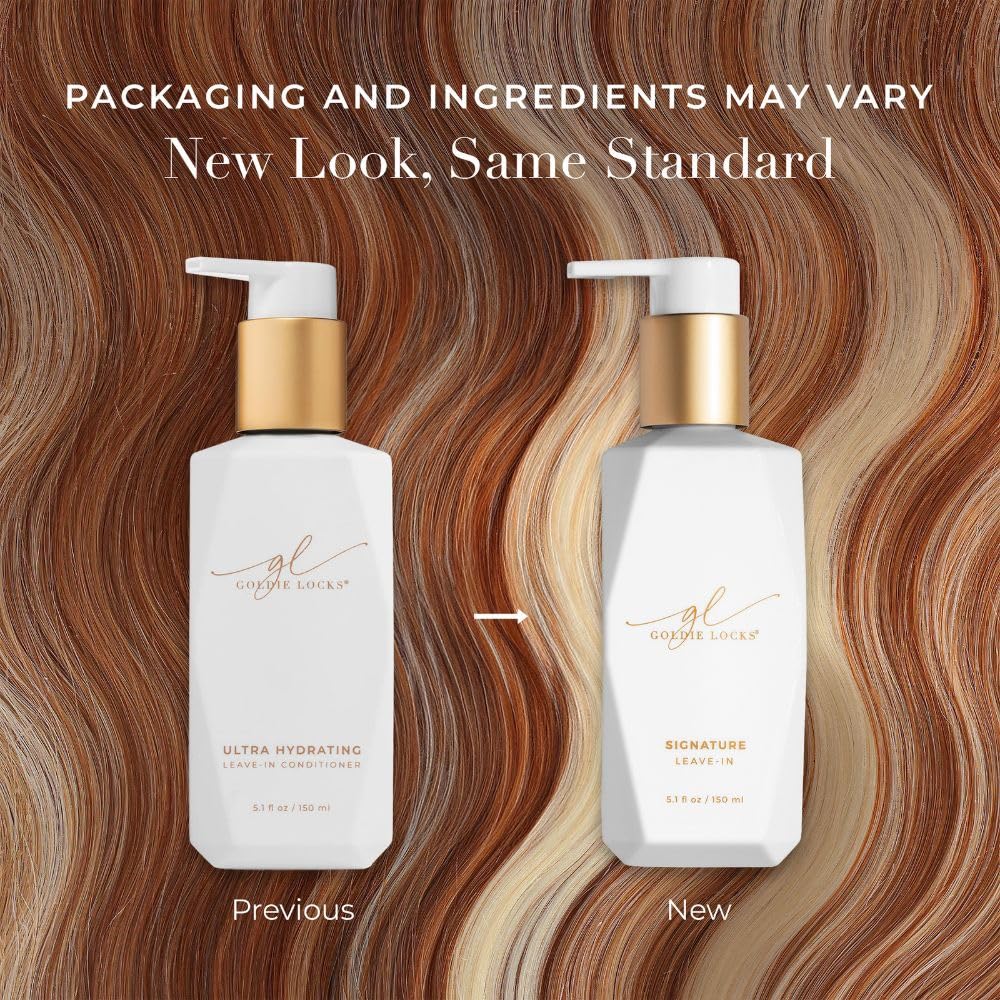 Goldie Locks Signature Leave-In Conditioner - Moisturizes and Controls Frizz - Lightweight Daily Hydration - Safe for Extensions & Color-Treated Hair - Protein-Free - 5.1 fl oz (Packaging May Vary)