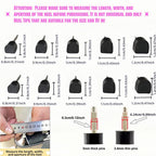 10 Pairs High Heel Tips Replacement - U/Cap Style, 2.4mm & 3mm Metal Core, 5 Sizes (8-12mm) | Durable Non-Slip Heel Caps for Women's Shoes | Quiet, Quick DIY Installation (Black)