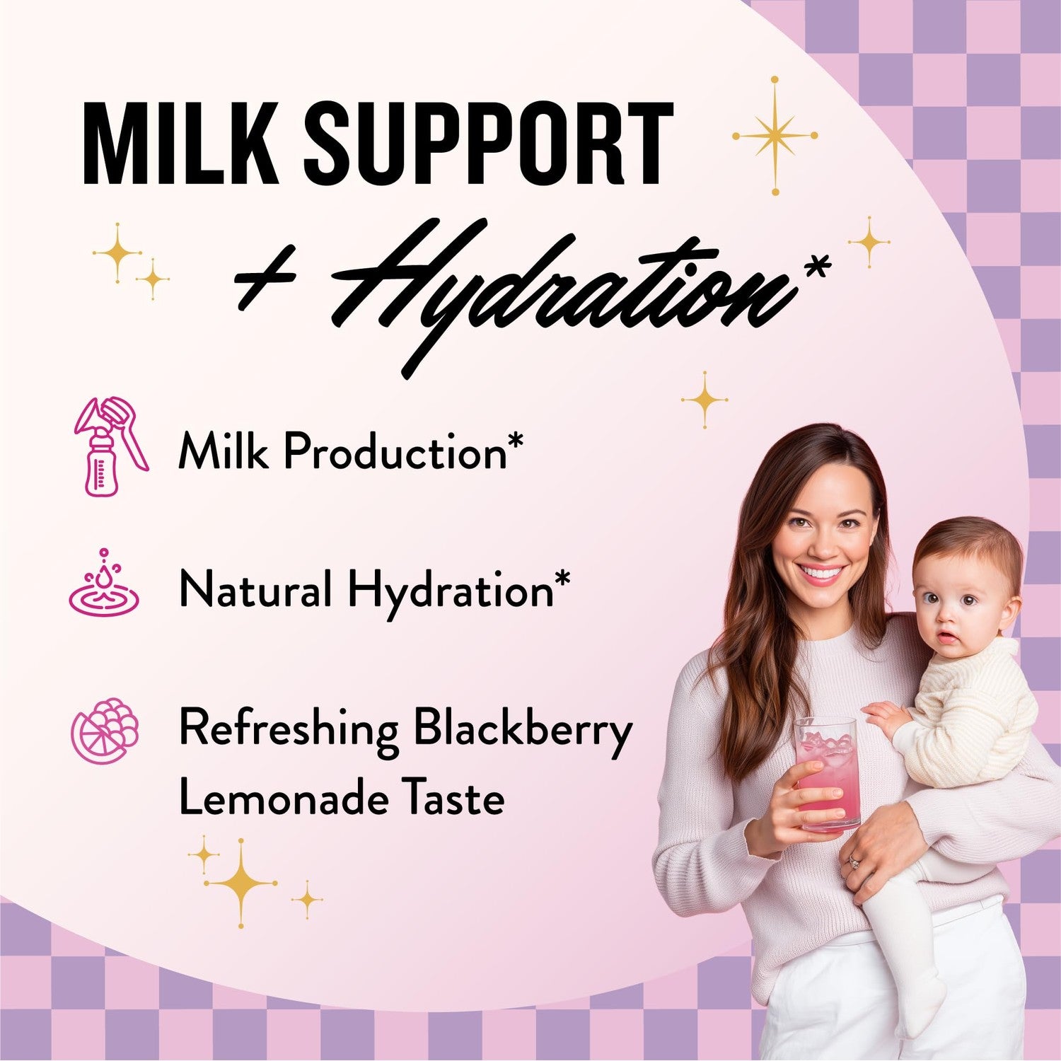 Legendairy Milk She's Flowing Lactation Hydration Mix, 18 Stick Packs | Blackberry Lemonade Electrolyte Sticks with Coconut Water, Moringa and Milk Thistle, Fenugreek-Free Postpartum Hydration