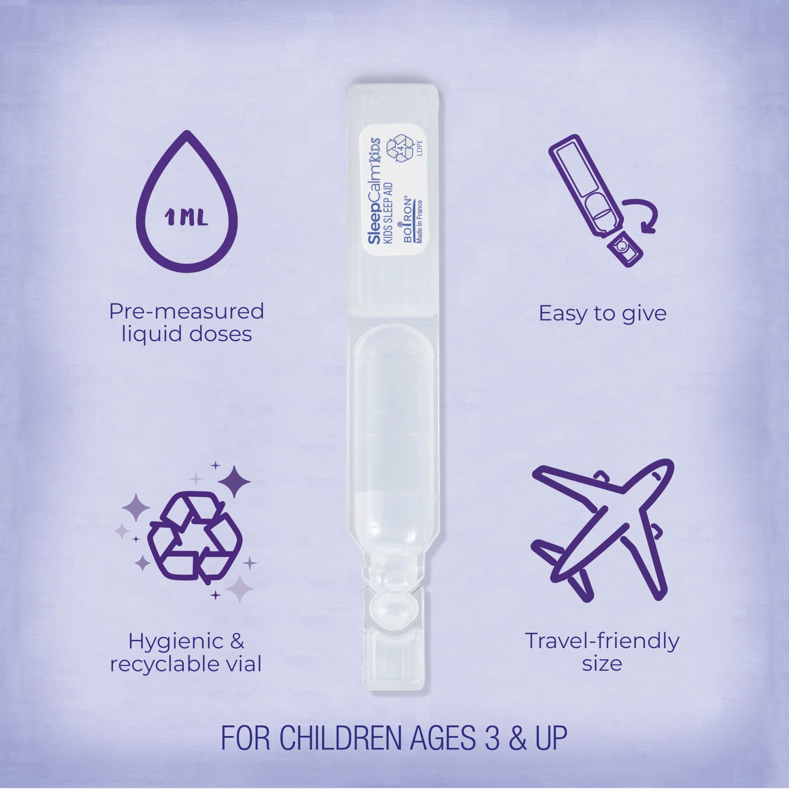 Boiron SleepCalm Kids Liquid Doses Sleep Aid for Deep, Relaxing, Restful Nighttime Sleep - Melatonin-Free and Non Habit-Forming - 15 Count | For Deep, Relaxing, Restful Nighttime Sleep. Features: Melatonin-Free, Non Habit-Forming. Size: 15 Count.