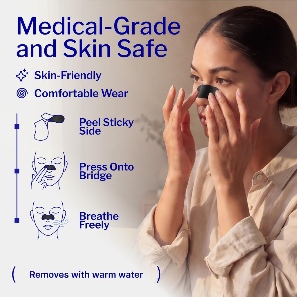 Black Nasal Strips for Men & Women (60 Count)