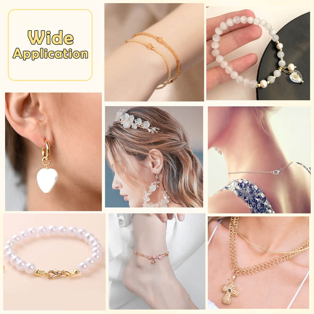 Acejoz 1203 Pcs Crimp Beads Supplies for Jewelry Making, Including Crimp Covers, Crimp Tubes and Wire Guardians, Lobster Clasps, Jump Rings, Crimping Pliers and Beading Wire for Bracelets Making
