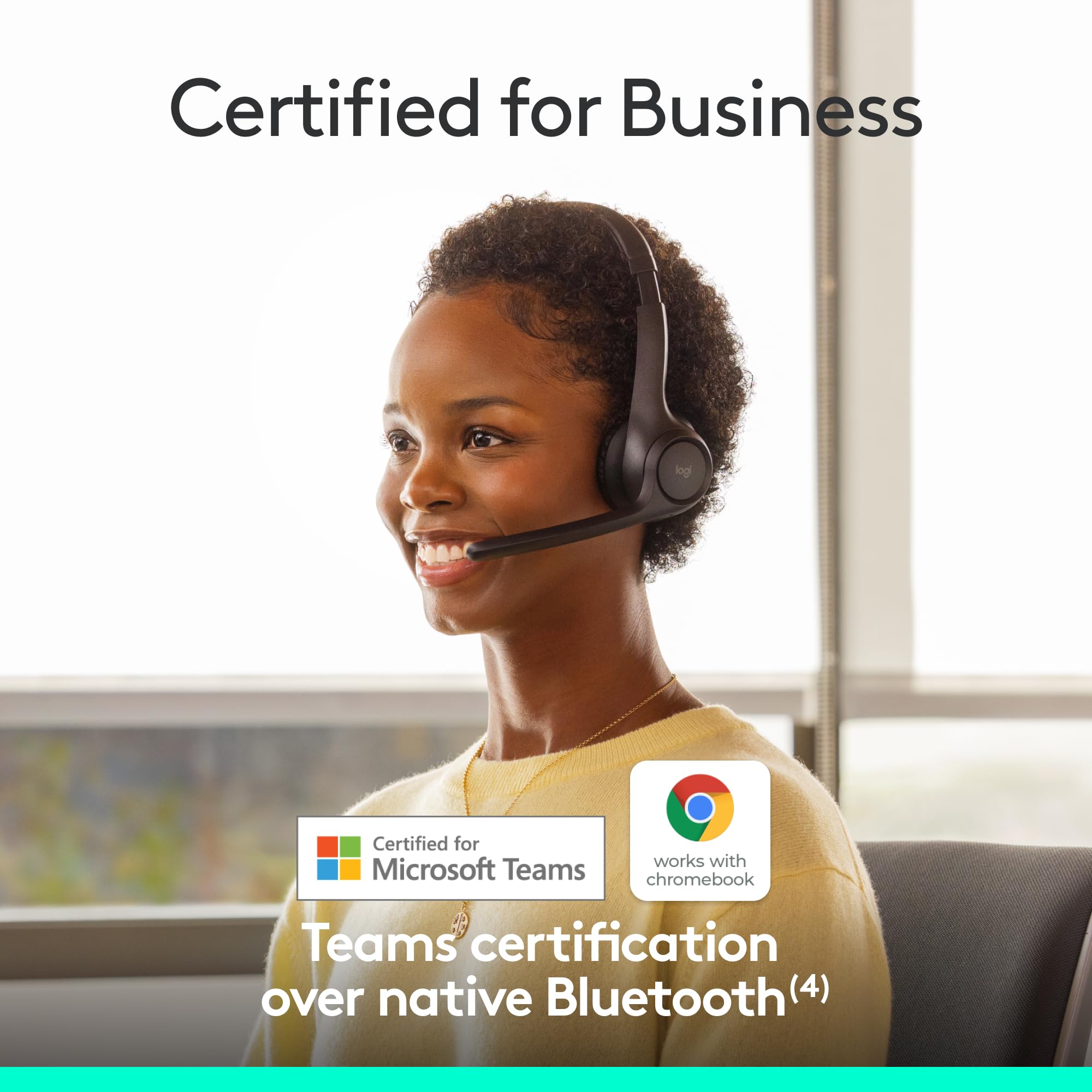 Buy now Logitech Zone 305 for Business, Wireless Bluetooth Headset with Microphone, Native Bluetooth, for Microsoft Teams, Compatible with Windows, Mac, Chrome, Linux, iOS, iPadOS, Android at indiglob india