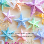 200 Sheets Origami Paper, Fantasy Starry Sky Origami Paper Double Sided,10 Designs Origami Kit Squares for Scrapbook Decor, Folding Crafts Kids DIY School Arts Crafts Projects(3.74*3.74in)